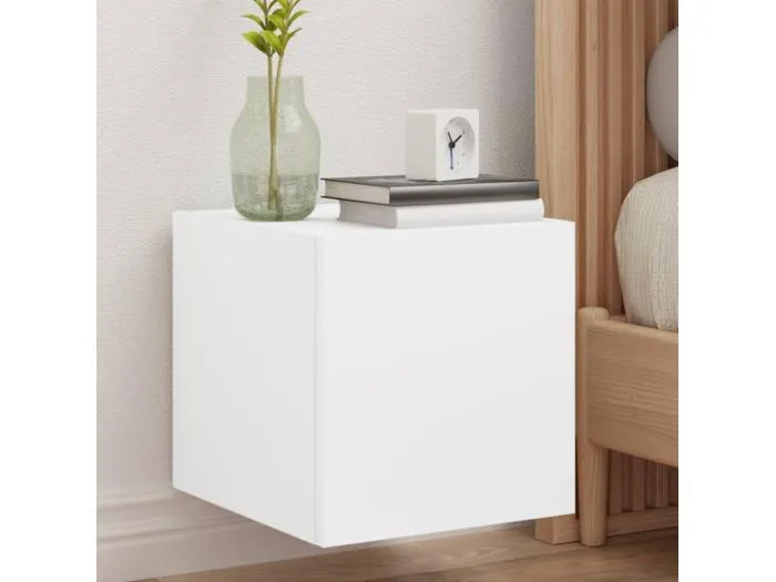 TV-Wandschrank mit LED-Leuchten Weiß 30,5x35x30 cm