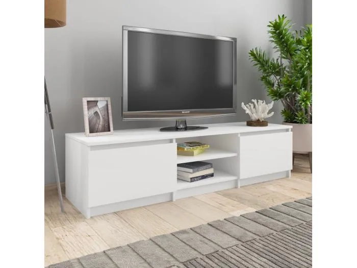 TV-Schrank Weiß 140×40×35,5 cm Holzwerkstoff