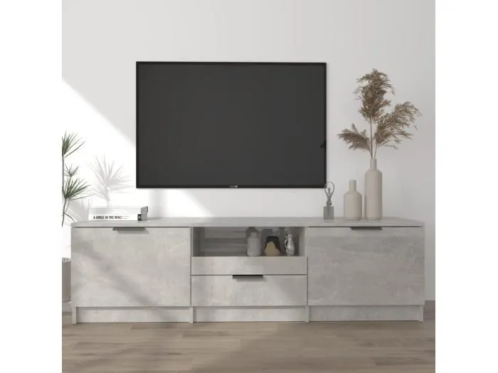 TV-Schrank Betongrau 140x35x40 cm Holzwerkstoff
