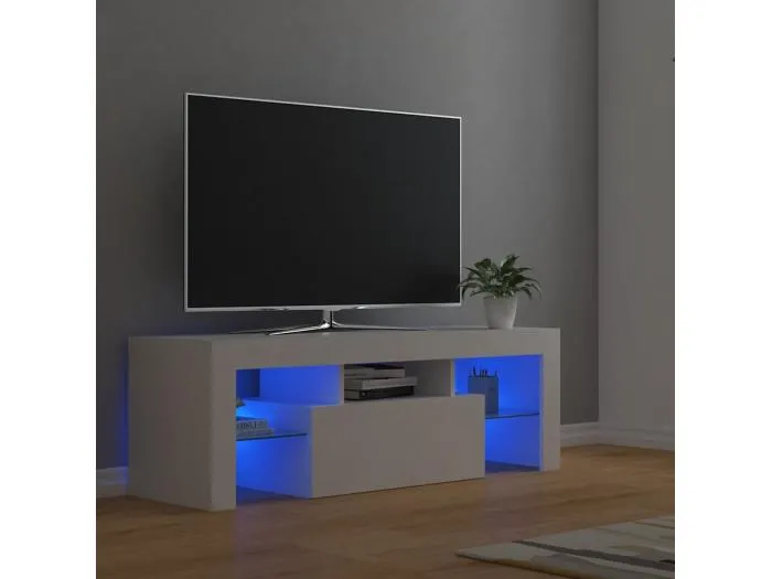 TV-Schrank mit LED-Leuchten Weiß 120x35x40 cm
