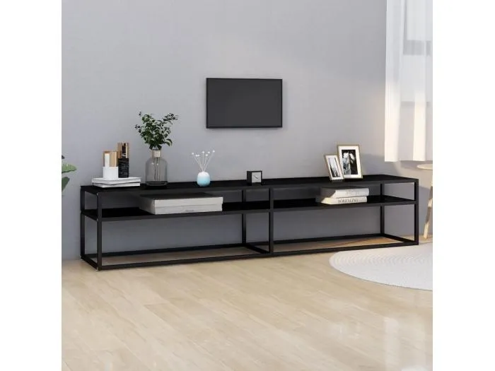 TV-Schrank Schwarz 200x40x40,5 cm Hartglas