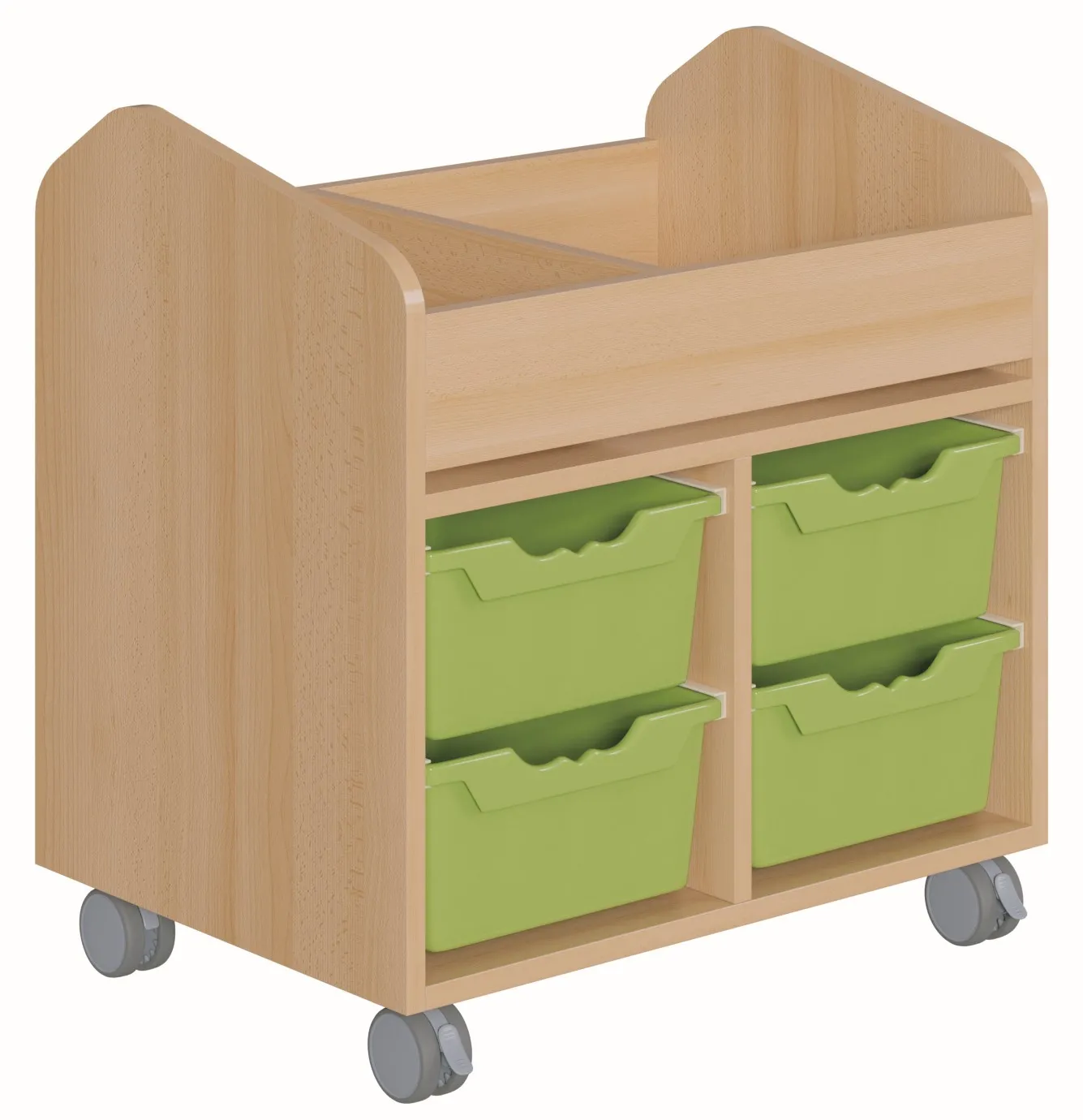 Bastelwagen "Kreativbasti 3" mit 4 hohen ErgoTray Boxen