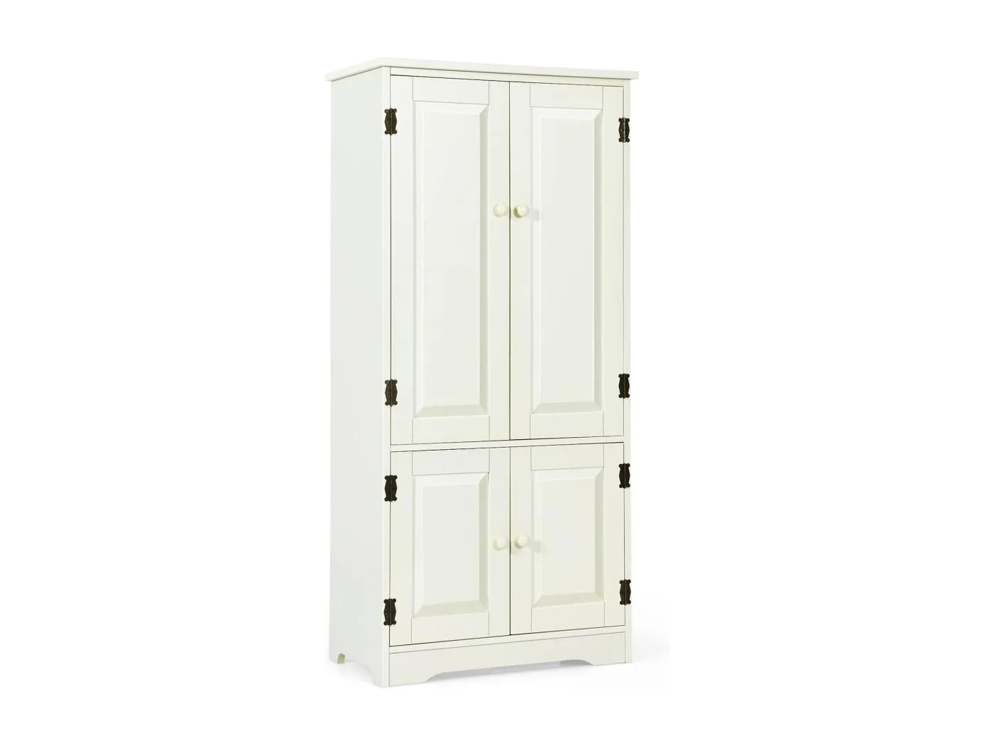 Mehrzweckschrank Vintage mit verstellbarem Regal Badschrank Flurschrank Garderobenschränke Kommode für Küche Wohn- & Schlafzimmer Weiß VL32221