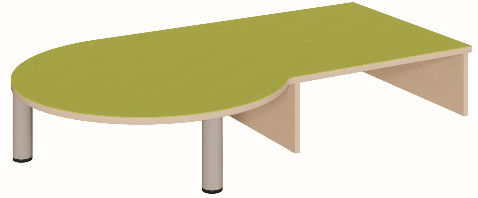 Podest mit rundem Ansatz inkl. Stützfüße, Breite 150 cm