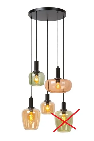 Lucide Pendelleuchte Ilona Glas Multicolor ø 45 Cm Deckenlampe Siehe Text/Foto B-Ware