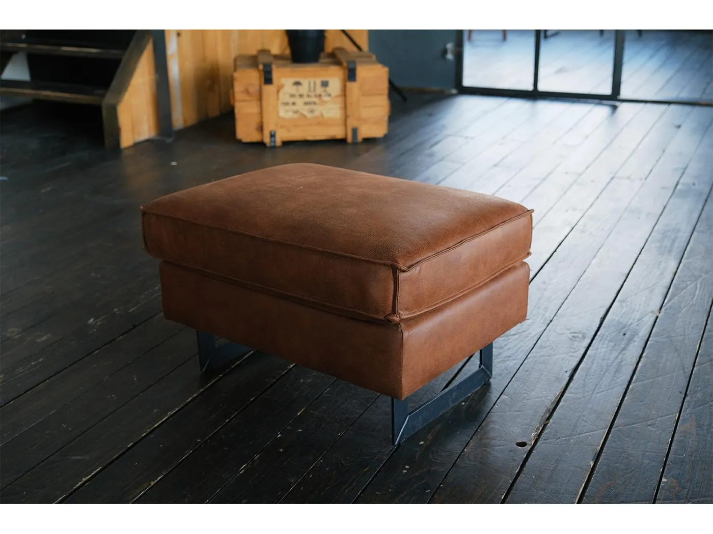 Hocker - Braun Kunstleder - VILNIUS