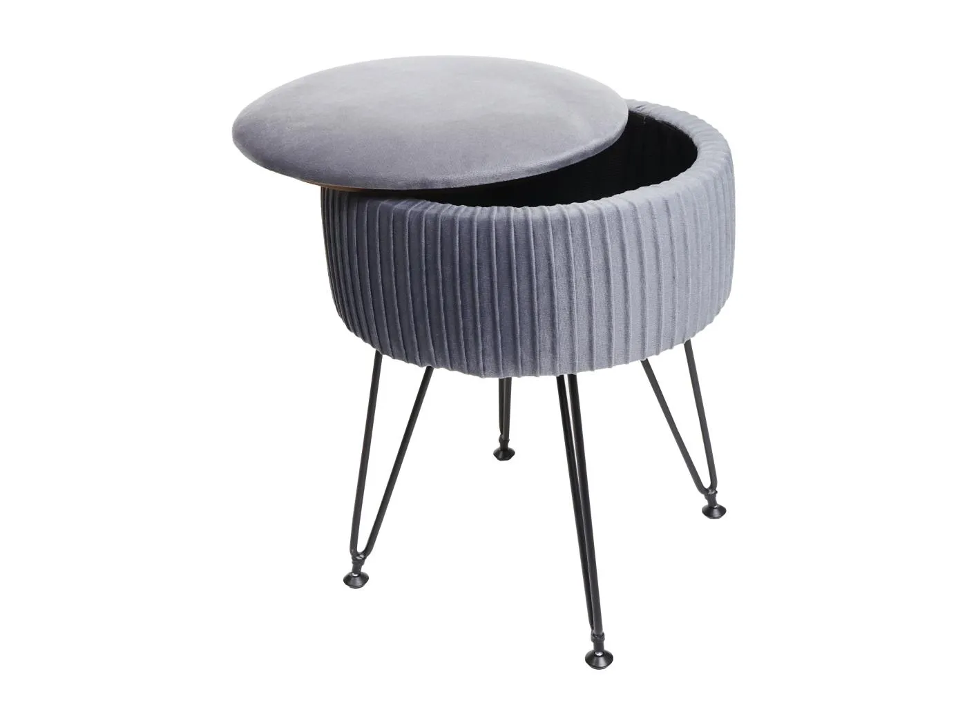 Sitzhocker MCW-K47, Hellgrau, Gestell schwarz