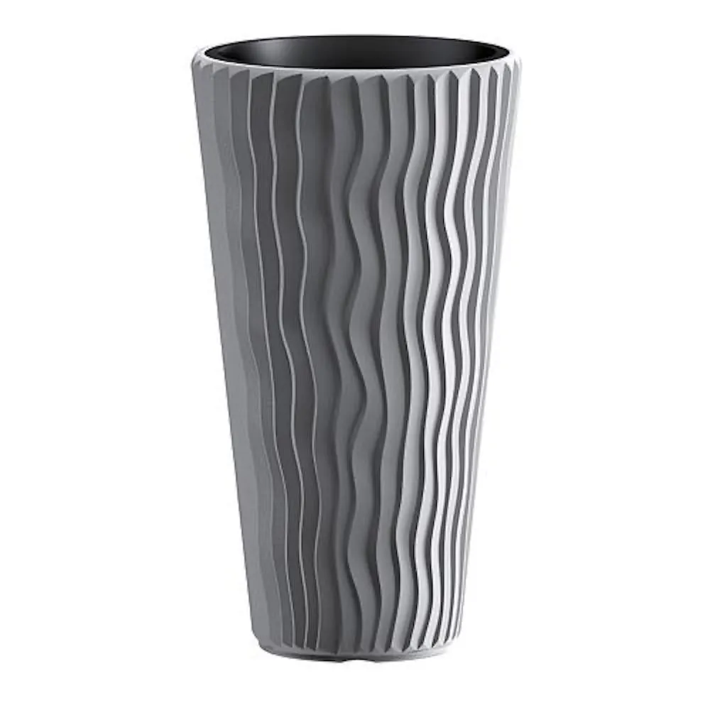 PROREGAL Blumentopf Sand Schlank 400, Silber