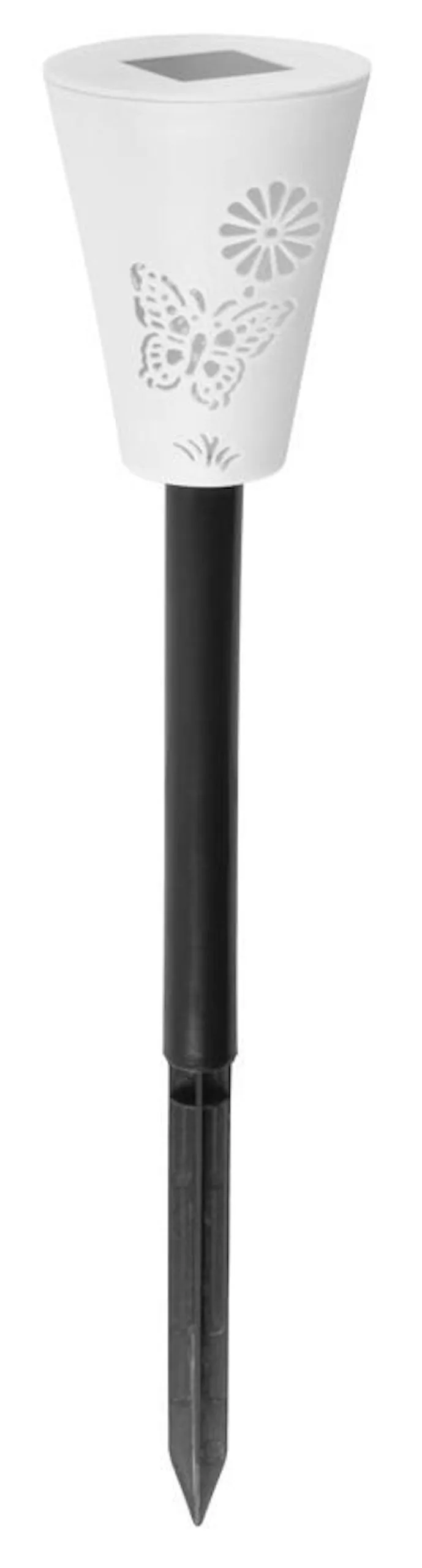 SuperSparSet 8x LONDON Solarlampe mit automatischer Einschaltfunktion | HxB 35x7cm | 2 LEDs | Automatisches Schalten | Gartenlampe, Rattanlampe, LED Lampe, Solarlampe