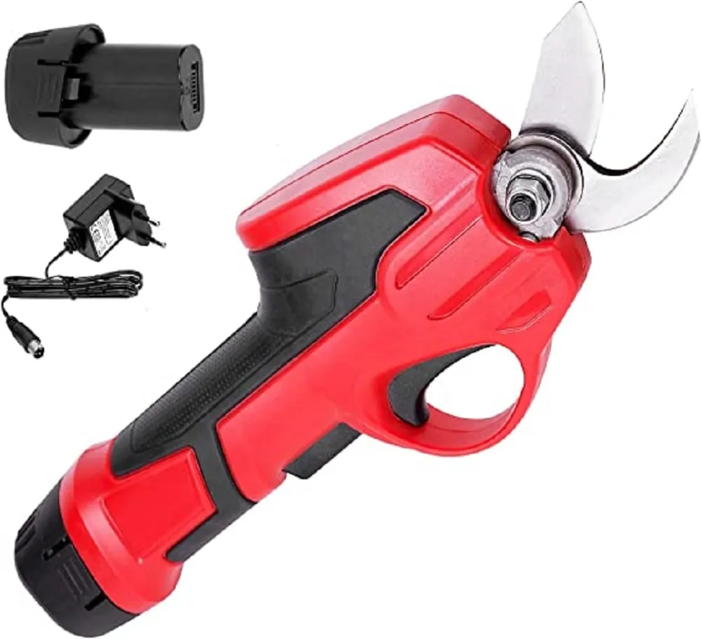 EDWARD elektrische Astschere mit Ersatzakku | 7,2 V Li-Ion Akku Batterie | 2cm Klingenlänge | Batteriekapazität 1,5 Ah | Baumschere Akkuschere Rebschere Schere