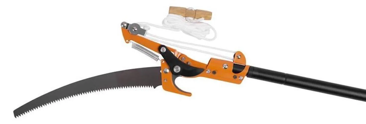 Baumschere WOOD mit Teleskopstange | 240cm | Schwarz-Orange | Baumschere, Astschere, Gartenschere, Rebschere