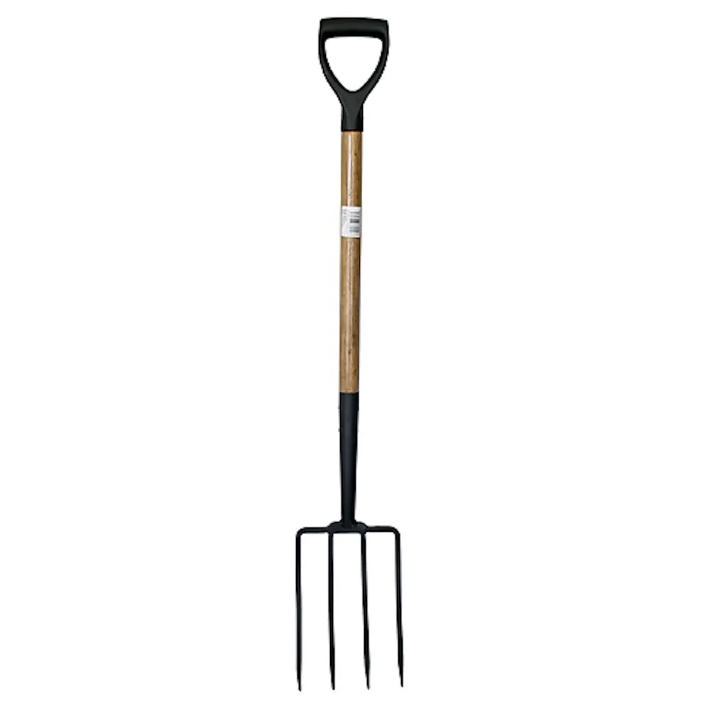 PROREGAL Dunggabel Mistgabel Mistforke Heugabel Streugabel mit D-Griff aus Holz