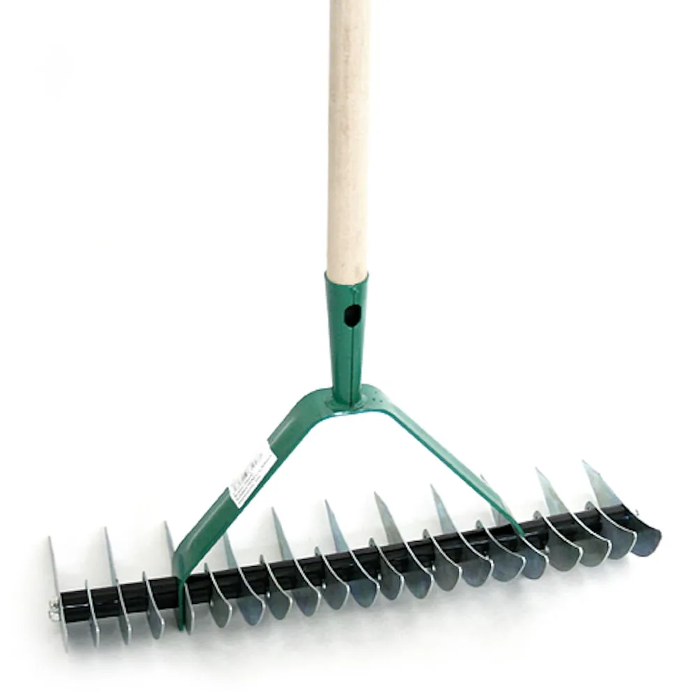 PROREGAL Gartenharke für Belüftung 11 Zinken/21 Zinken + Holzgriff