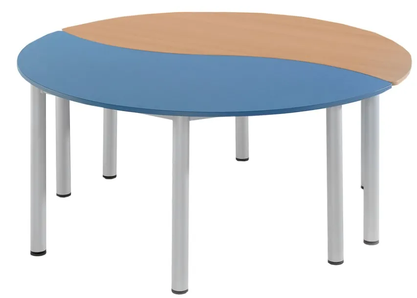 Halbrundtisch "SoooRounD Basic II", melaminbeschichtete Spanplatte, höhenverstellbar