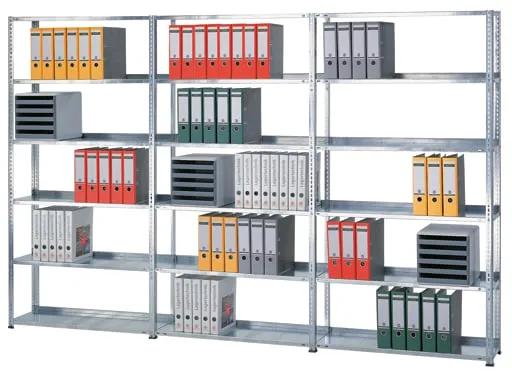 Schulte Büro-Fachbodenregal MULTIplus85 Schraubsystem ohne Anschlagleiste | Anbauregal | Fachlast 85kg | HxBxT 230x75x30cm | 6 Ebenen | Einseitig nutzbar | Lichtgrau