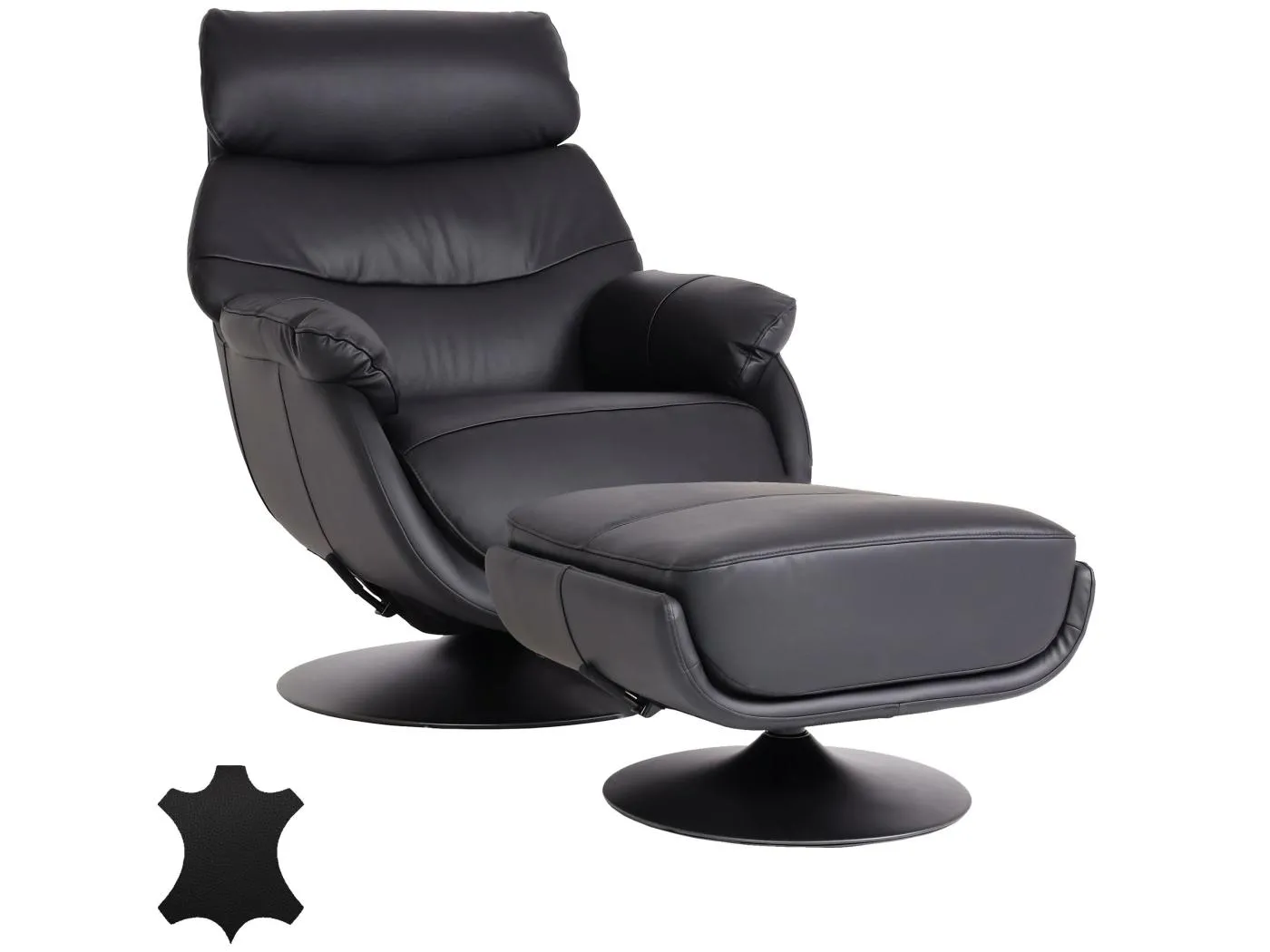 Relaxsessel mit Hocker MCW-K99, Schwarz