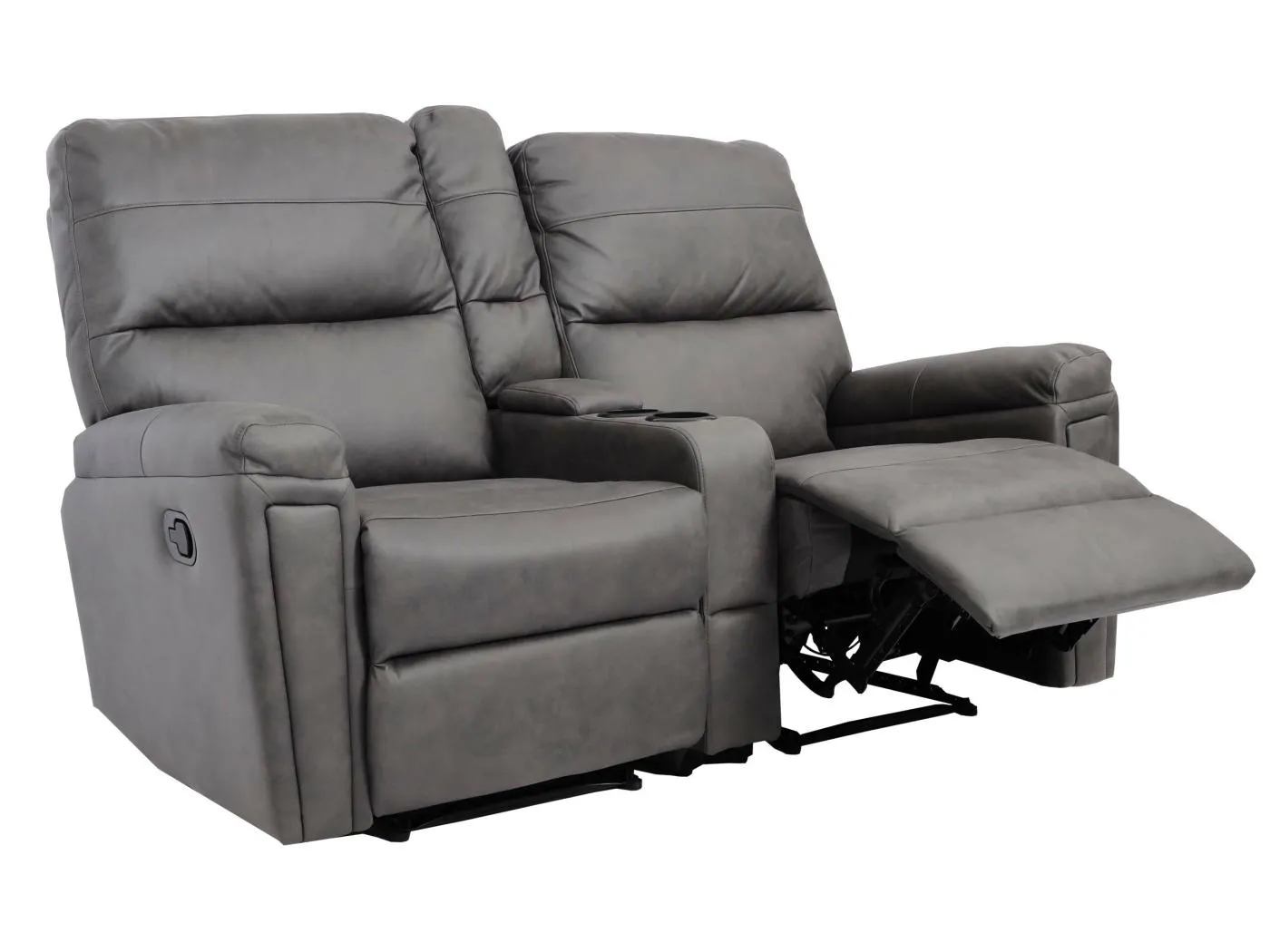 2er Kinosessel MCW-K17, Stoff/Textil dunkelgrau