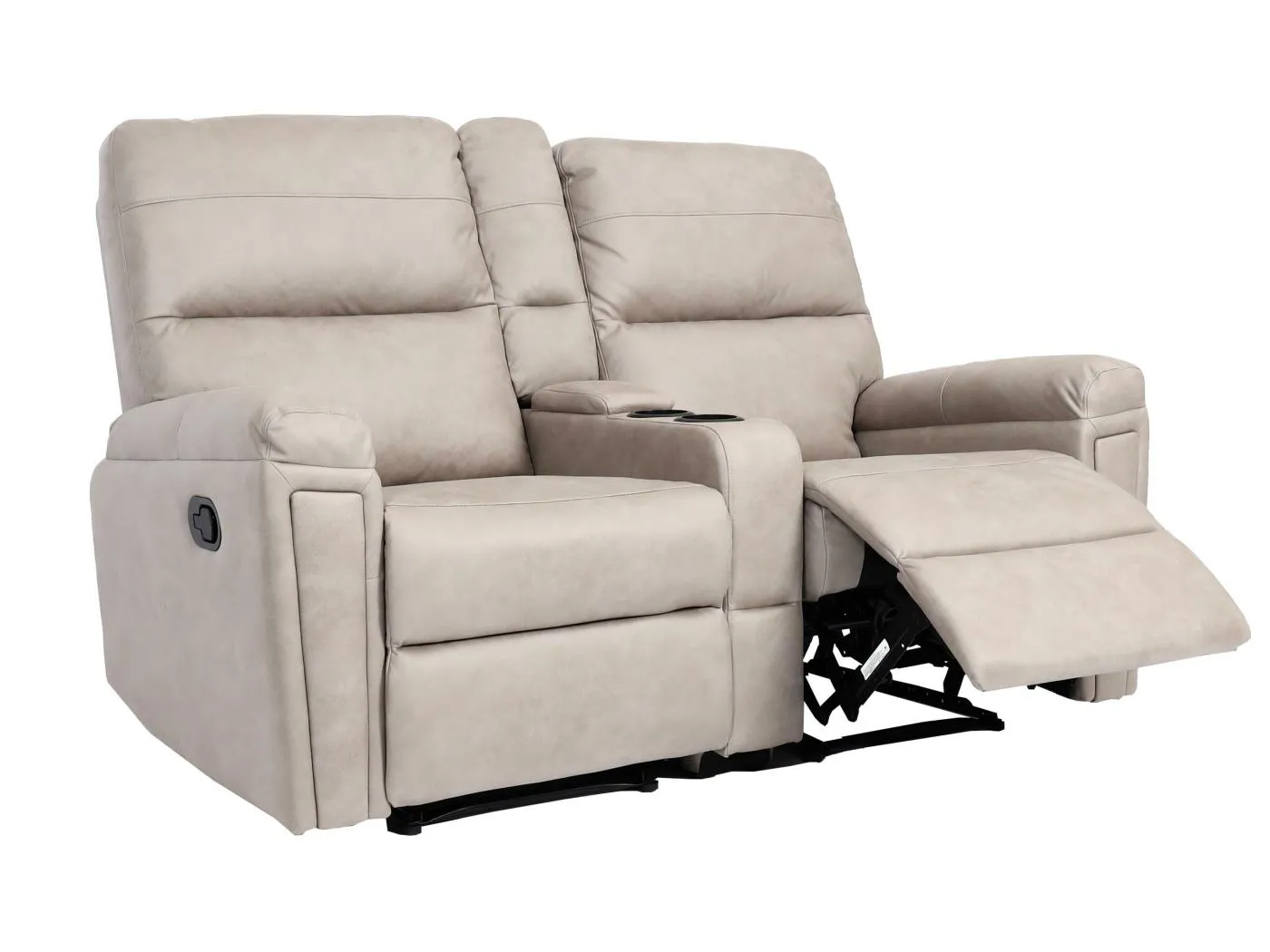 2er Kinosessel MCW-K17, Stoff/Textil hellgrau