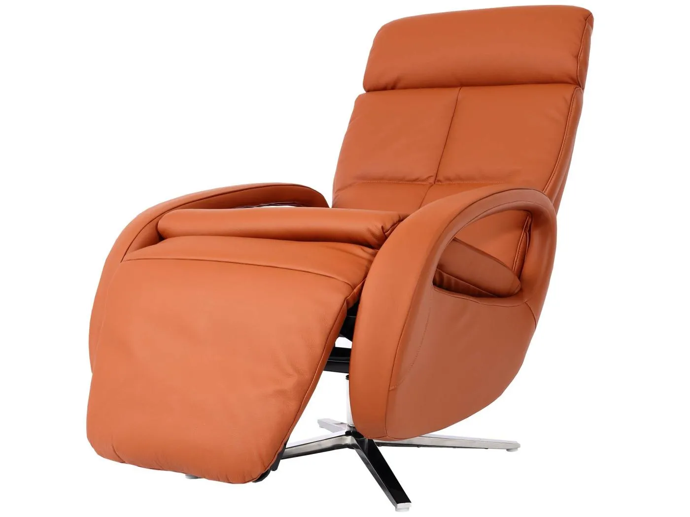 Relaxsessel MCW-L11 drehbar, Voll-Leder, Terracotta-braun