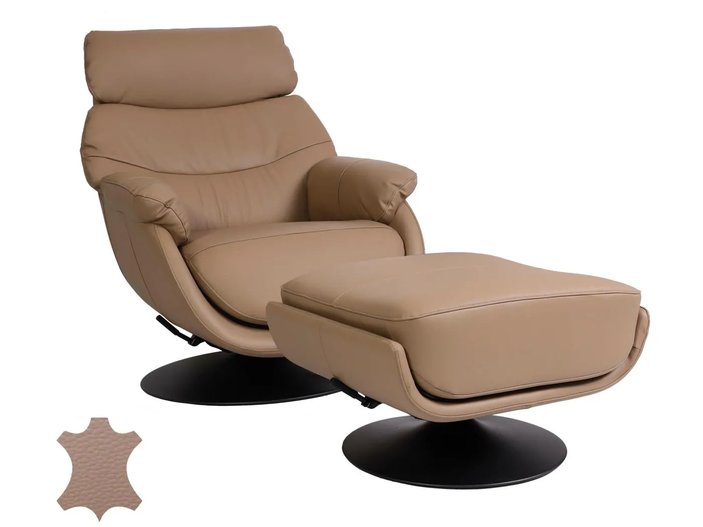 Relaxsessel mit Hocker MCW-K99, Taupe
