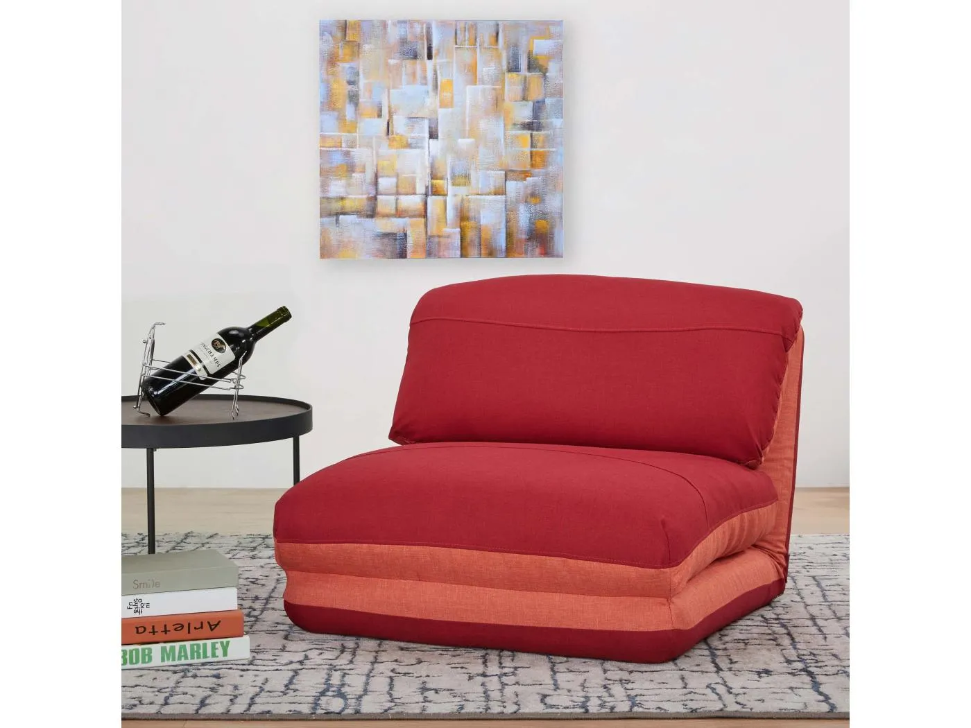 Schlafsessel MCW-E68, Orange/dunkelrot