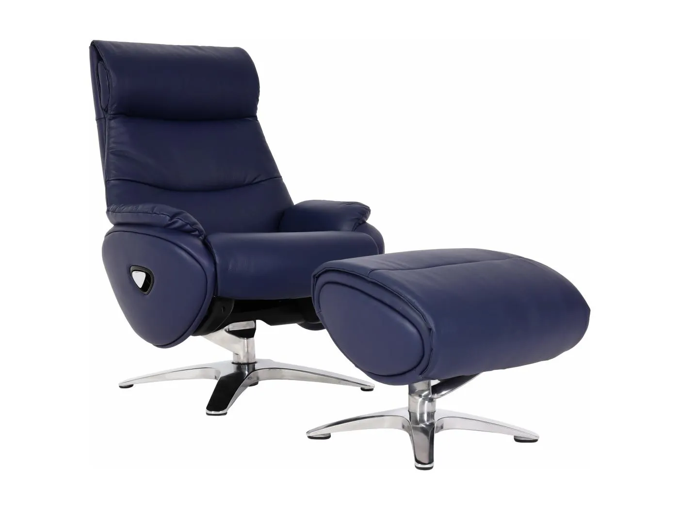 Relaxsessel mit Hocker MCW-K98, Blau