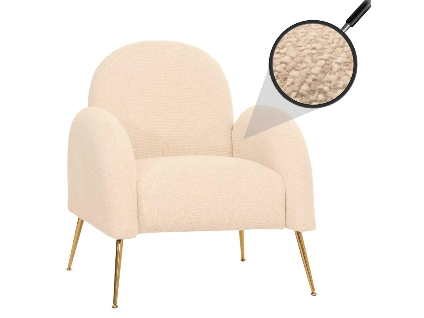 Lounge-Sessel MCW-N69, Creme-weiß