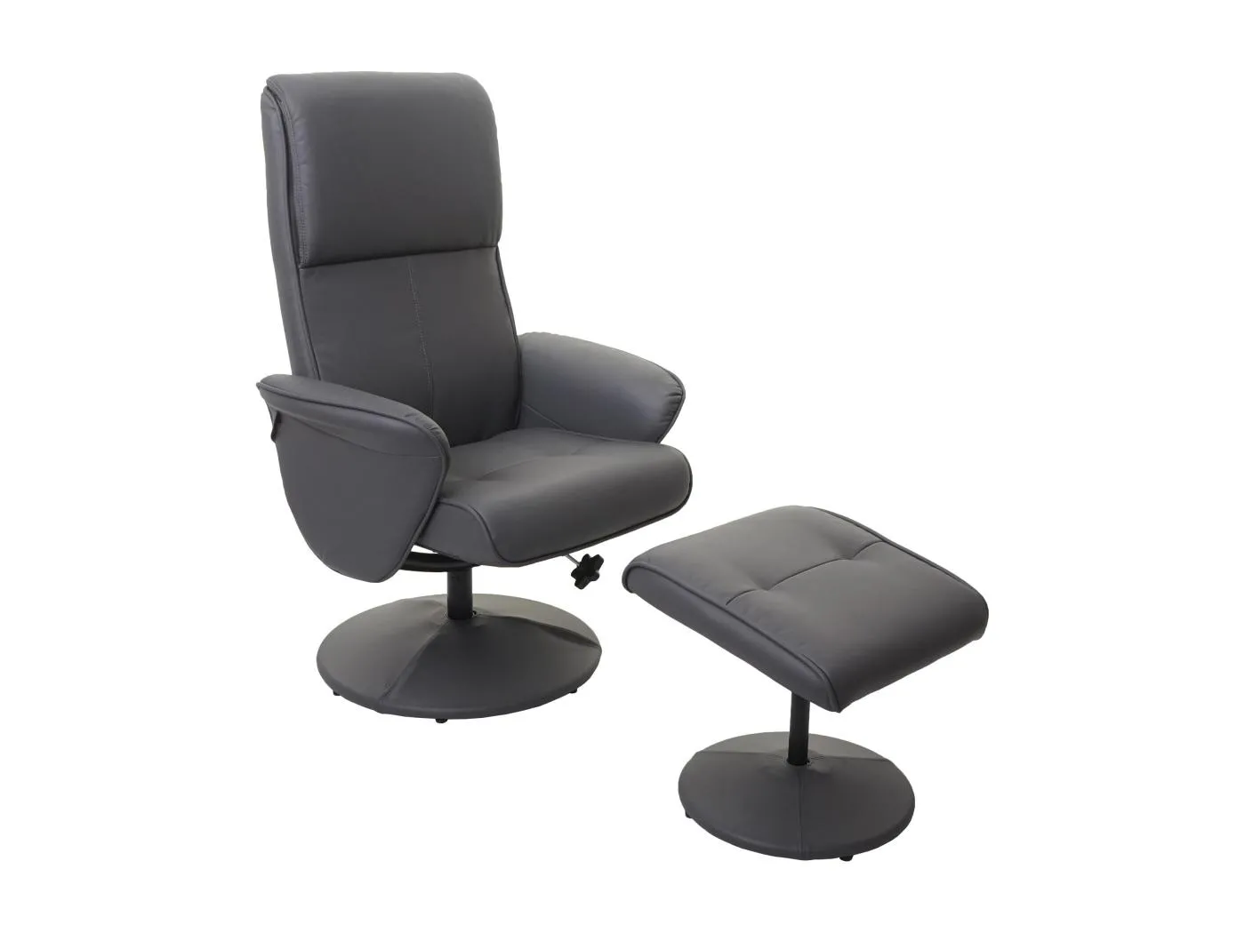 Relaxsessel Stockholm, Kunstleder, mattgrau