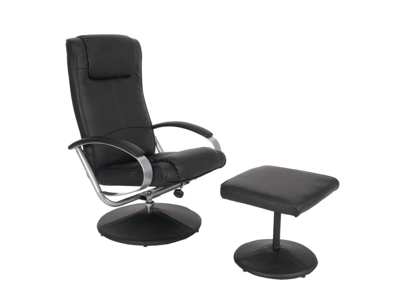 Relaxsessel Siena mit Hocker, Schwarz