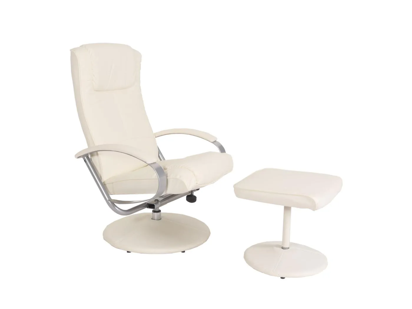 Relaxsessel Siena mit Hocker, Creme-weiß