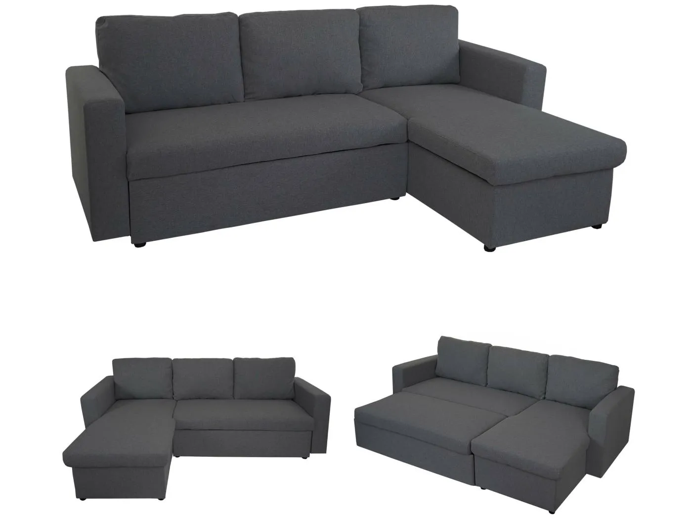 Schlafsofa MCW-D92, Dunkelgrau, ohne Deko-Kissen