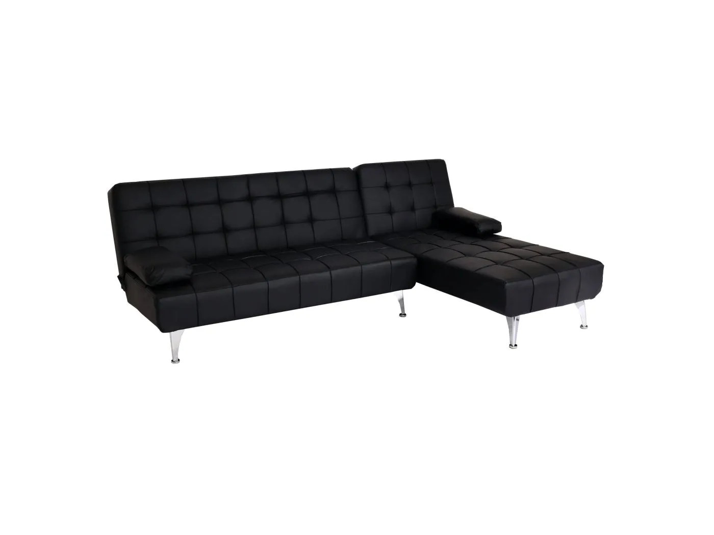 Schlafsofa MCW-K22, Kunstleder schwarz