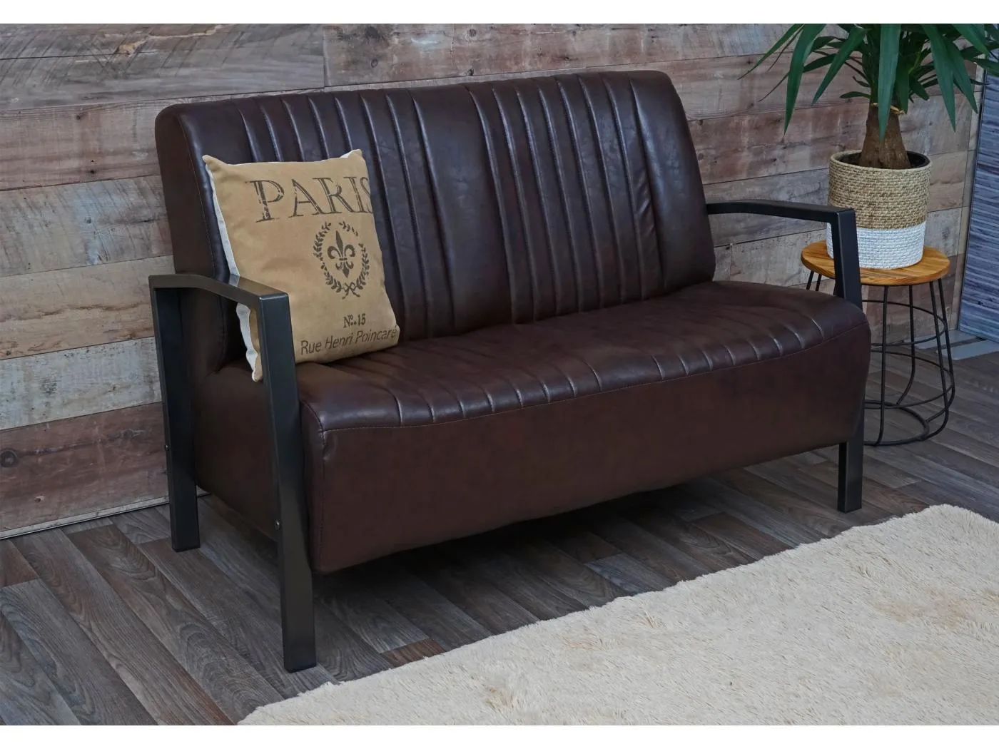 2er Sofa MCW-H10, Vintage braun