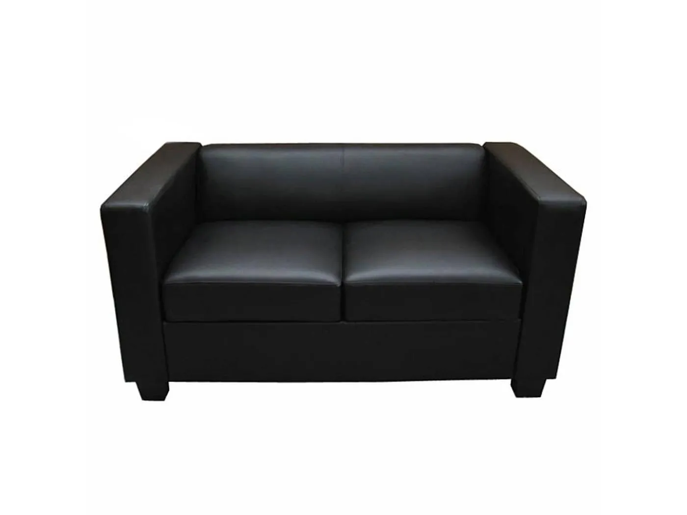 2er Sofa Lille, Kunstleder, schwarz