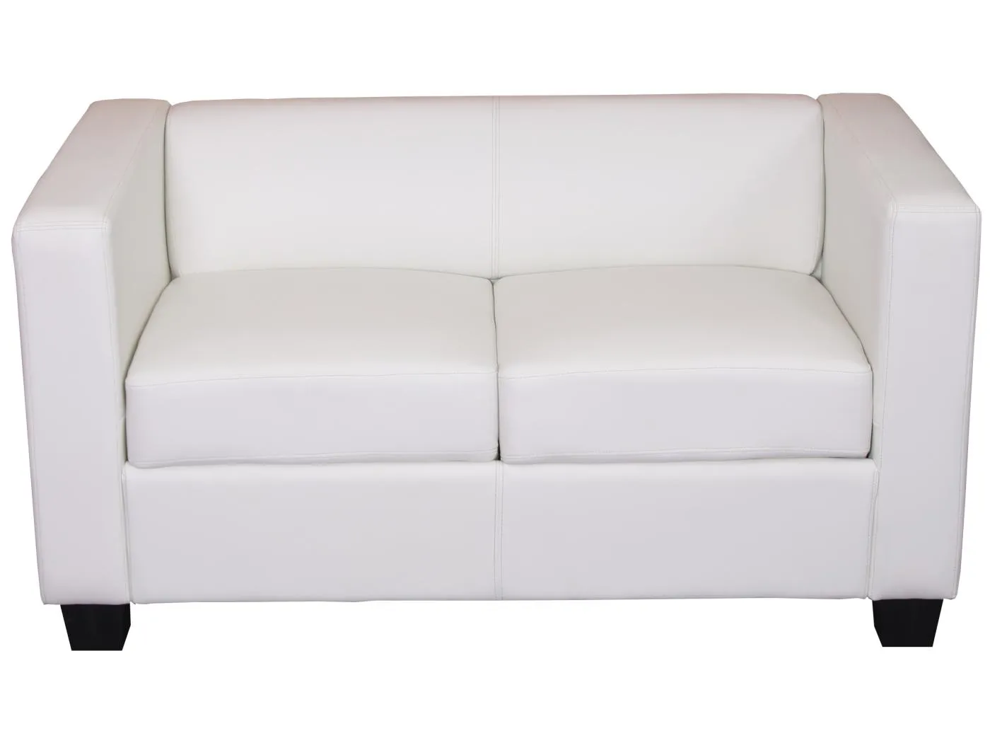 2er Sofa Lille, Kunstleder, weiß