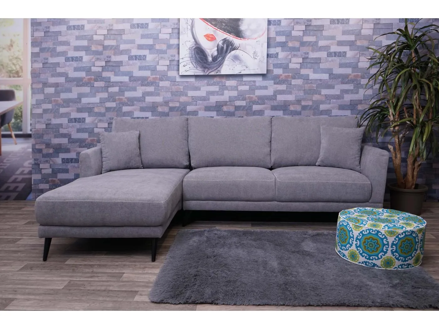 Sofa MCW-G43, Links, grau