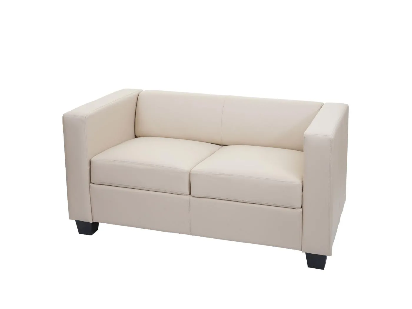 2er Sofa Lille, Kunstleder, creme