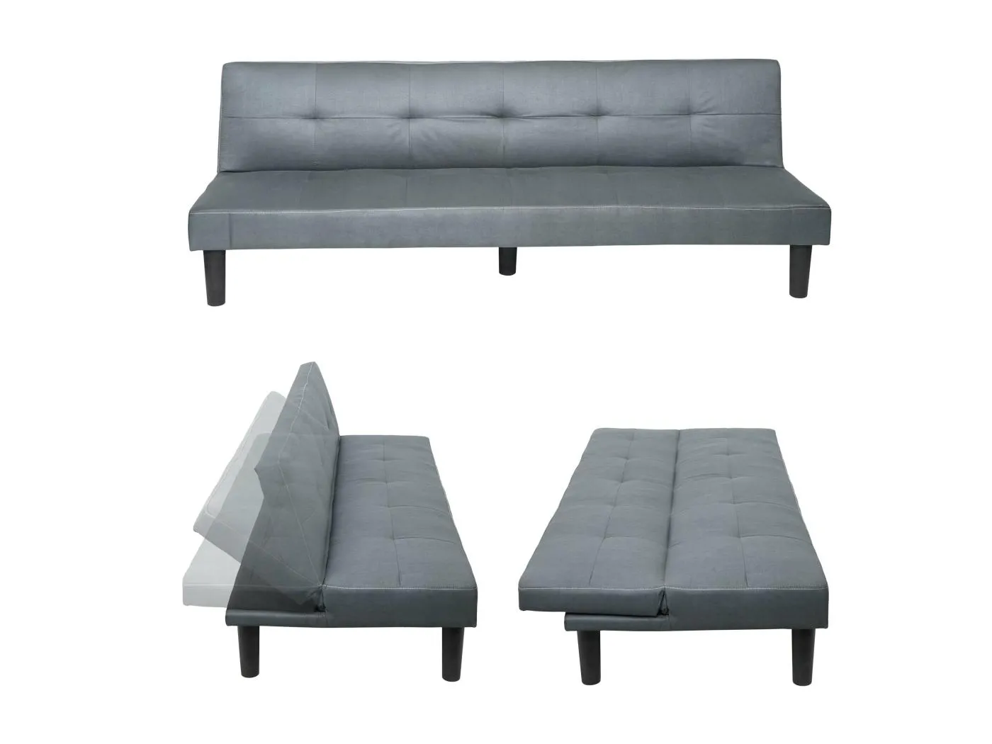 3er-Sofa MCW-G11, Stoff/Textil, grau