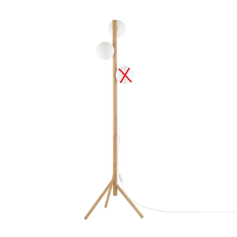 Stehleuchte Estera Opalglas Holzgestell Dreiflammig Stehlampe Siehe Text/Foto B-Ware