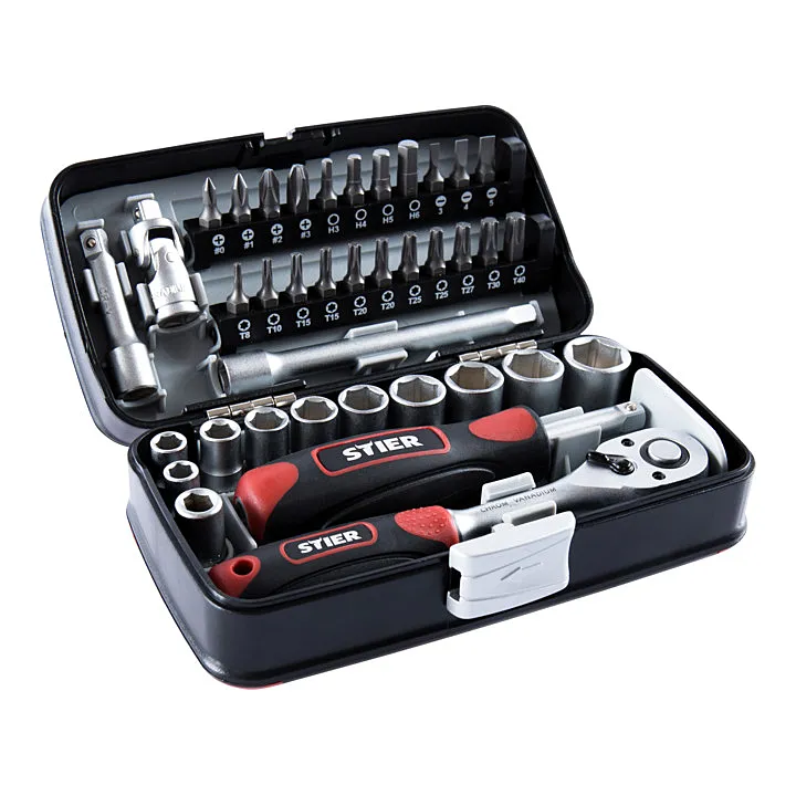 Stier Steckschlüssel Und Bit Satz 1/4'' 38 Teilig Chrom Vanadium Stahl114 B-Ware