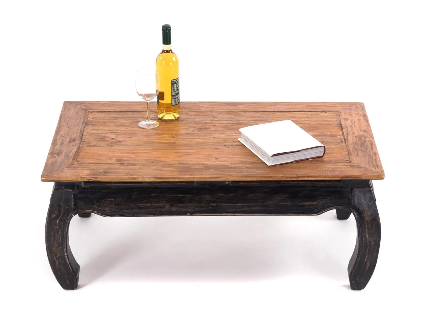 OPIUMTISCH EAST 100 Mahagoni Recyclingholz massiv 04 schwarz-natur