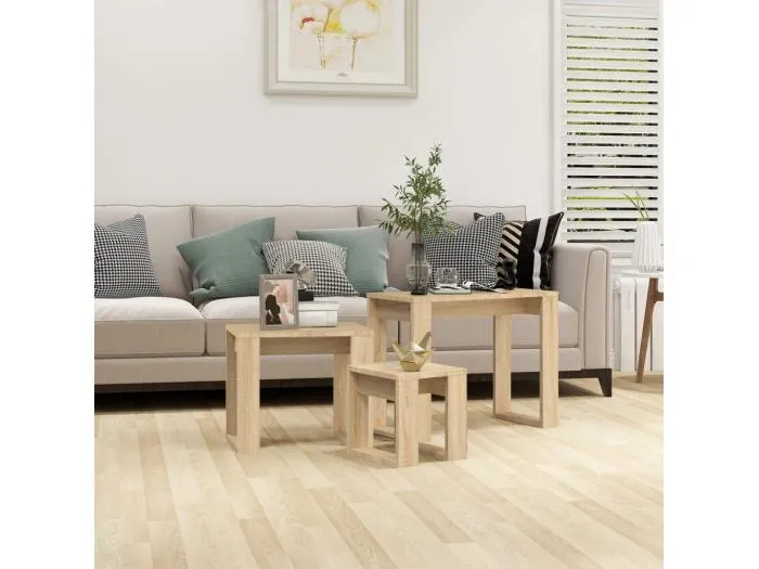 Satztische 3-tlg. Sonoma-Eiche Holzwerkstoff