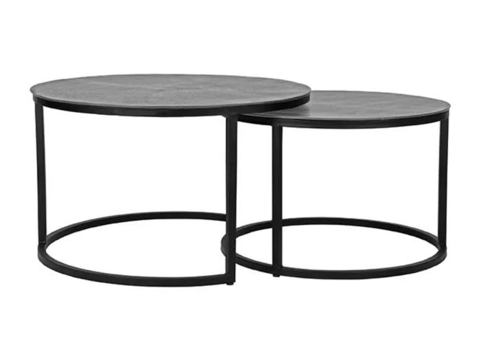 Großer Couchtisch - Antike Esche - Metall - 75 cm