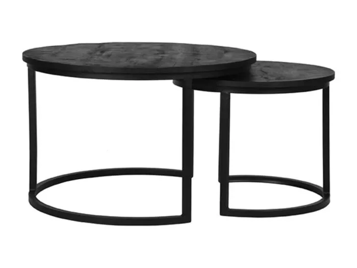 Couchtisch Double - Schwarz - Mangoholz