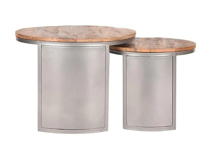 Couchtisch Set Bunch - Rau - Mangoholz