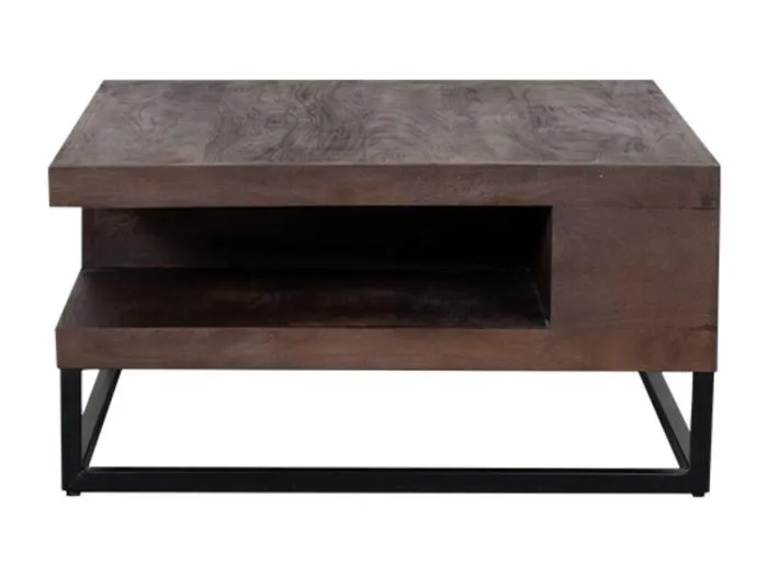 Couchtisch Cube - Espresso - Mangoholz - 80x80x40 cm