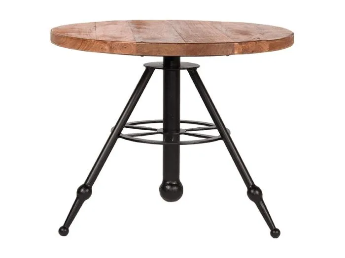 Couchtisch Massivholz - Rau - Mangoholz - Rund - 60 cm