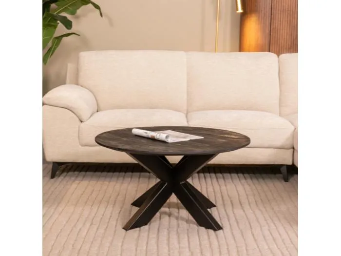 Otis Couchtisch - Schwarz - Mangoholz - 80 cm