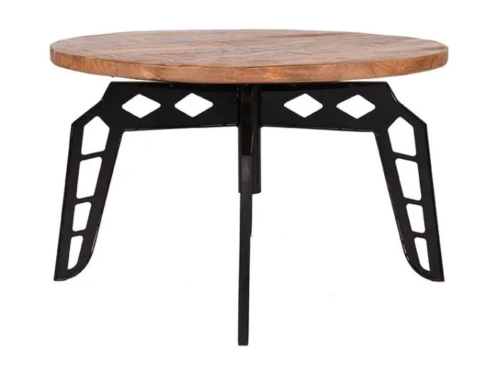 Couchtisch Pebble - Rau - Mangoholz - Rund - 80 cm