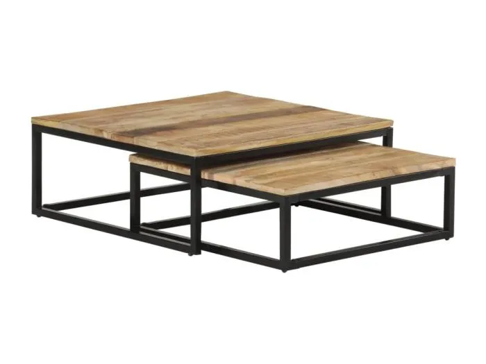 Satztische 2-Stk. Mango Massivholz